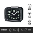 Jam Weker Beker Seiko QHK028J Detik Senyap Black Dial Original
