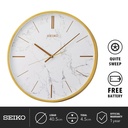 Jam Dinding Seiko Bulat QXA760 P & G Detik Senyap 40.5 cm Quartz Ori