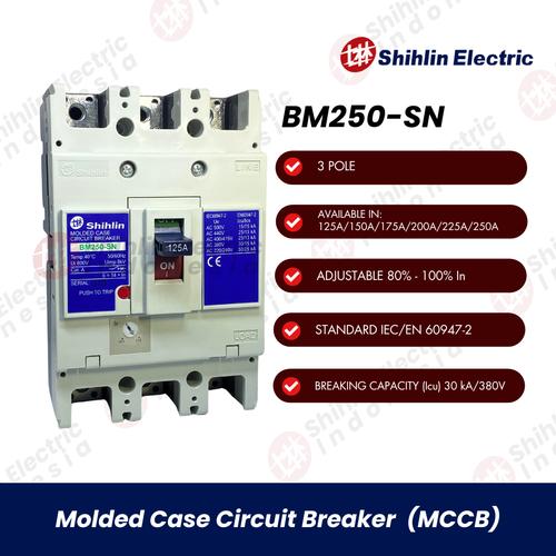 MCCB Shihlin BM250-SN (380V 30kA, 220V 50kA) 3P 125A ~ 250A