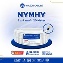 Wilson Cables - NYMHY 2x4 mm² 20 Meter - Kabel Tembaga Serabut