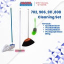 Cleaning Set- Sapu Ijuk Miring+Sikat Kobe M+Mop Medium+Sikat WC Mikado