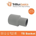 Fitting Pipa uPVC Trilliunbasics TS Reducer Socket 1 1/2" x 1" Inch
