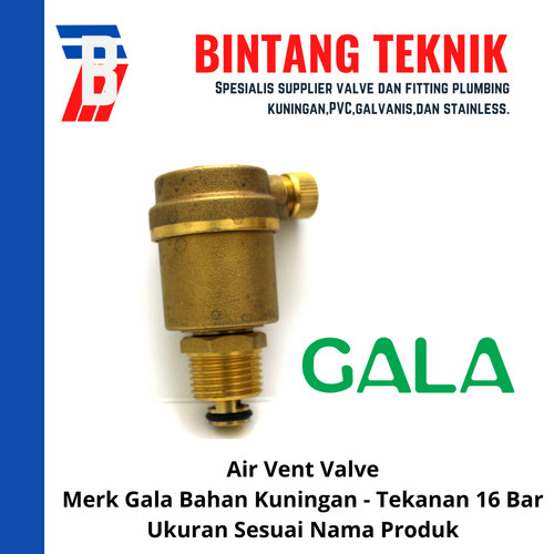 Air Vent Valve 1/2" inch Kuningan merk Gala