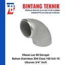 Elbow Las Stainless (SUS) 304 3/4" inch 90 Derajat