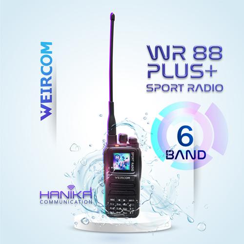 Weircom WR-88 Plus 10W 6 Band IP68 Hitam Ori Black WR88 WR88 Plus