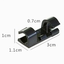 Satuan Dual Klip Kabel Hitam Jepit Cable Clip Organizer Dua Mini CKO
