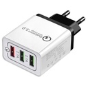 Adaptor Charger USB 3 Port Qualcomm QC 2.4A Adapter Cajer Kepala QAC