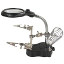 Solder Holder Magnifier LED Kaca Pembesar Pegangan Soldering Iron Klip