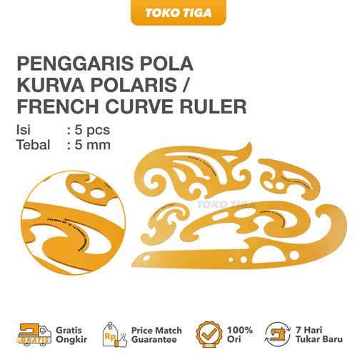Penggaris Pola Kurva POLARIS / French Curve Ruler Isi 5 Pcs (PSC-02)