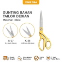 Gunting Emas K37 / Gunting Kain Tailoring Scissors 9,5 Inch DeXian