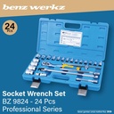 Kunci Socket Set 24PCS 1/2" inch 72 Teeth Handle / Kunci Sok / Shock