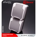 Broco Atlantic 225151 Stop Kontak 2 Gang (Vertical)