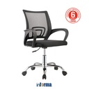 Informa G Zaki Kursi Kantor Sandaran Rendah - Hitam Tempat Duduk Kerja Dengan Roda Office Chair Kursi Mesh Staff Karyawan Furniture Indoor Kantor