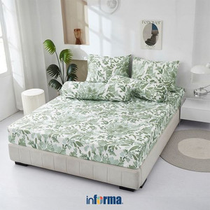 Informa 160X200 cm Set 7 Pcs Seprai Queen Katun Kelsie Sprei Seprai Aesthetic Seprei Sheet Set Bed Sheet Aksesoris Tempat Tidur Set Sarung Bantal Sarung Guling