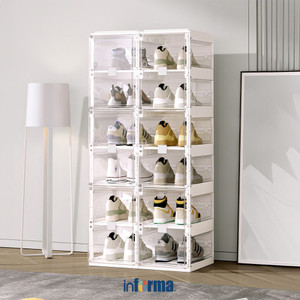 Informa Brooklyn Rak Sepatu 6 Tingkat - Putih Shoe Rack Organizer Sandal Sepatu Kabinet Alas Kaki Tempat Penyimpanan Sendal