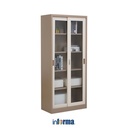 Informa Kiev Lemari Arsip Kantor Metal Slide Glass - Cokelat Muda Lemari Kabinet Office Cabinet Penyimpanan Indoor Furniture Kantor Sekolah