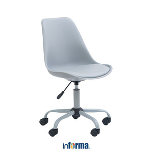Informa Macaroons Kursi Kantor Sandaran Rendah - Abu-abu Tempat Duduk Kerja Dengan Roda Office Chair Kursi Staff Karyawan Furniture Indoor Kantor