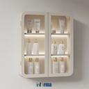 Informa Leisha Kabinet Kamar Mandi Led Dengan 2 Pintu Kaca - Putih Organizer Serbaguna Bathroom Cabinet Aksesoris Kamar Mandi Kompartemen Penyimpanan Alat Mandi