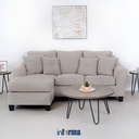 Informa Ashley Abney Sofa L Sectional Fabric Kanan - Cokelat Muda Tempat Duduk Empuk Sofa Bentuk L Ruang Tamu Furniture Indoor Rumah Fabric Couch
