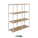 Informa Ryan Rak Penyimpanan Metal - Putih/Cokelat Oak Organizer Serbaguna Tempat Simpan Barang Multifungsi Rak Storage Perlengkapan Rumah Tangga