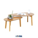 Informa Set 2 Pcs Morie Meja Tamu & Meja Sisi - Cokelat Oak Coffee Table Meja Ruang Tamu Serbaguna Furniture Rumah Aesthetic Meja Sofa