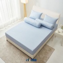 Informa 180X200 cm Set 5 Pcs Seprai King Microfiber Yada - Biru Sprei Motif Seprai Aesthetic Seprei Sheet Set Bed Sheet Aksesoris Tempat Tidur Set Sarung Bantal Sarung Guling
