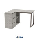 Informa Neo Iglo Meja Kantor - Abu-Abu Office Table Furnitur Kantor Meja L Meja Kerja Belajar Serbaguna