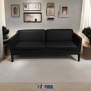 Informa Sieben Keegan Sofa Kulit 3 Seater - Hitam Organizer Serbaguna Tempat Simpan Barang Multifungsi Rak Storage Perlengkapan Rumah Tangga