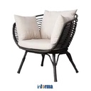 Informa Sl Yosan Kursi Lounge - Hitam Aesthetic Chair Kursi Santai Serbaguna Kursi Tamu Rumah