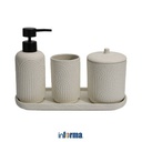 Informa Set 4 Pcs Morgan Perlengkapan Kamar Mandi - Putih Liquid Soap Shampoo Dispenser Botol Sabun Sampo Serbaguna Set Aksesoris Kamar Mandi Perlengkapan Rumah Tangga Tempat Sabun Batang