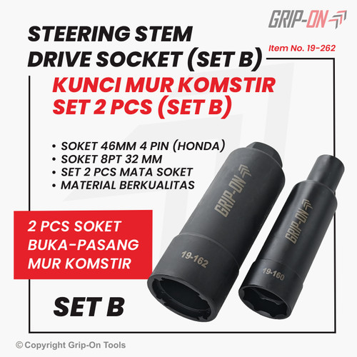 GRIP-ON STEERING STEM 2PCS KUNCI MUR KOMSTIR 2PCS (SET B) MOTOR HONDA