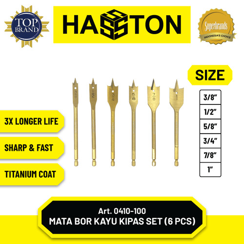 Hasston Mata Bor Kayu Kipas 6Pcs / Wood Drill Set (0410-100)