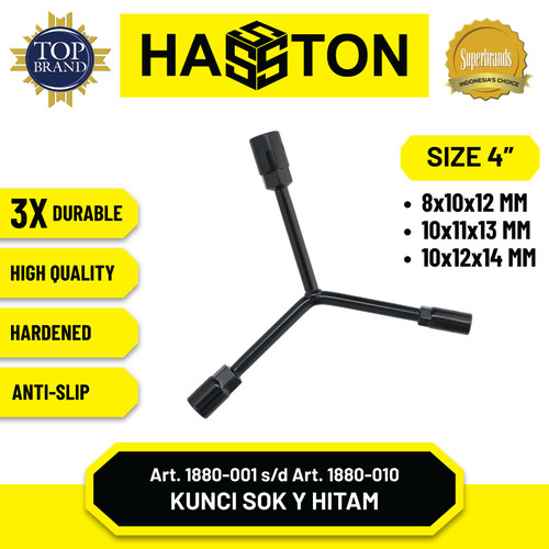 Hasston Kunci Sok Y Chrome 8 x 10 x 12 mm / Socket Wrench-Y (1880-008)