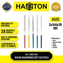 Hasston Kikir Emas Diamond File Set 5 Pcs / Kikir Permata (1633-001)