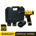 Stanley Cordless Drill Driver / Bor Impact Baterai 2.0Ah 12Volt SCD10D2K