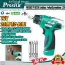 MESIN OBENG CORDLESS PRO'SKIT PT-0721F 7.2V (230V AC 50HZ) ORI Proskit