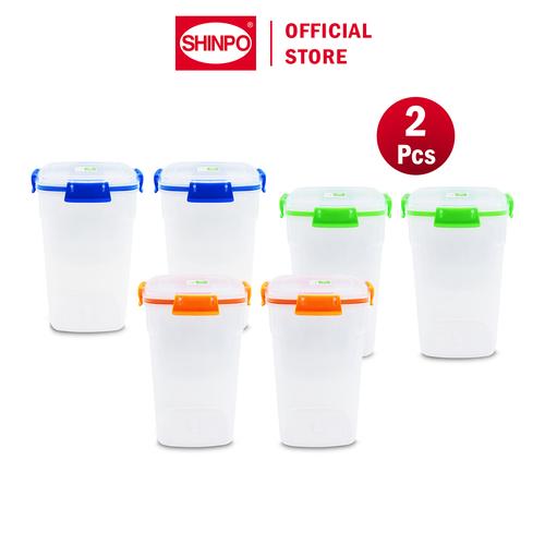 SHINPO COMBO 2 Toples Plastik 4.72 Liter Toples Glam BPA Free Tempat Penyimpanan Makanan SPO-SIP-330 buah hijau