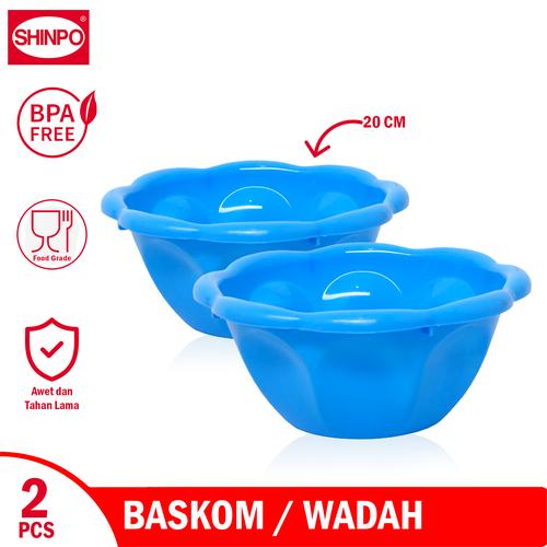 SHINPO COMBO 2 Baskom Plastik Diameter 20 CM Wadah Makanan Hikari Basin BPA Free SPO-SIP-233M