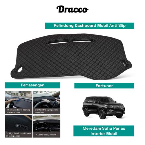 cover dashboard mobil fortuner new anti slip tebal premium dracco