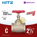 KITZ Bronze Globe Valve Fig. 150 C , 2 1/2" - 65mm , Drat / Screw