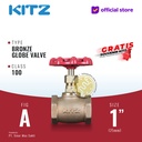 KITZ Bronze Globe Valve Fig. 100 A , 1" - 25A - 25mm , Drat / Screw