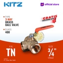 3-Way Ball Valve KITZ Fig. 400 TN , 3/4" - 20A - 20mm , Drat / Screw