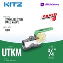 KITZ Stainless Ball Valve Fig. 600 UTKM , 3/4" - 20mm , Drat Screw