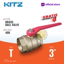 KITZ Brass Ball Valve Fig. 400 T , 3" - 80A - 80mm , Drat / Screw