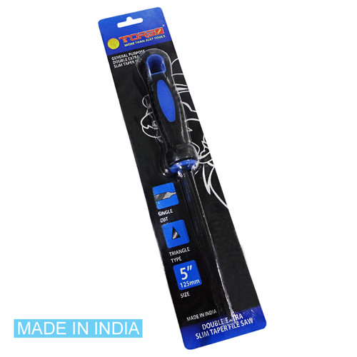 TORA Kikir Segitiga Gagang Karet 5 Inch - Double Extra Slim Taper File
