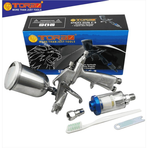TORA Spray Gun F3 + Filter Coupler - Alat Semprot Cat Tabung Atas
