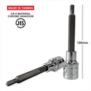 TOBY Socket L Panjang H4 100 MM - Drive Bits 1/2 DR - TAIWAN