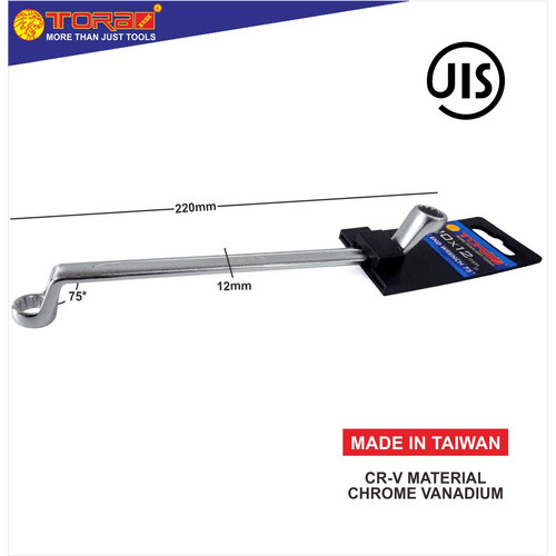 TORA Kunci Ring 75° 10 x 12 MM - Wrench Box End 75° - TAIWAN