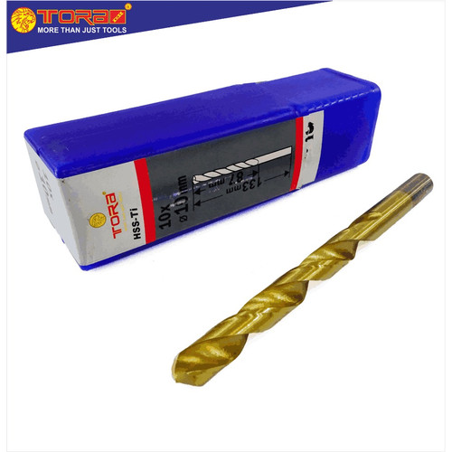 TORA Mata Bor Satuan Besi & Kayu 10 Mm HSS Kuningan