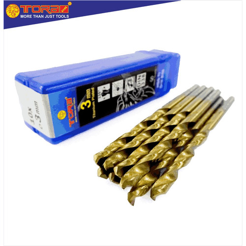 TORA Mata Bor Satuan Besi & Kayu 3 Mm HSS Kuningan